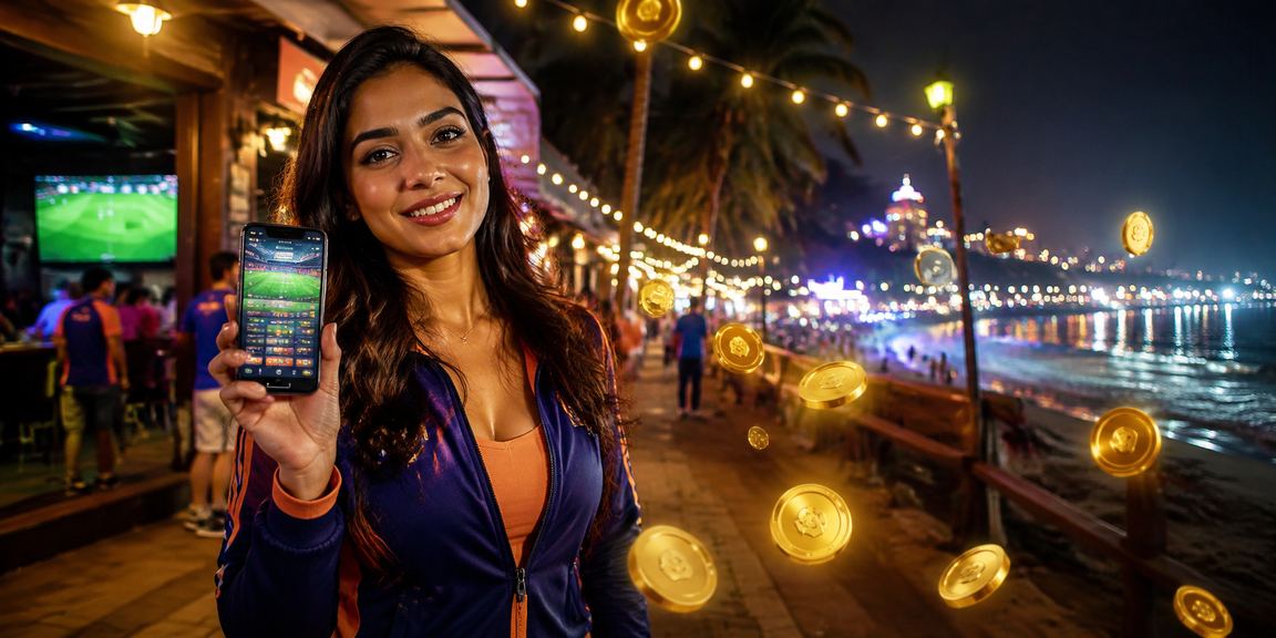 Indian beach environment with cricket betting atmosphere