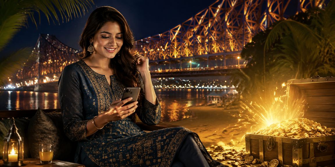 Mobile casino gameplay in Kolkata with traditional Kurti fashion